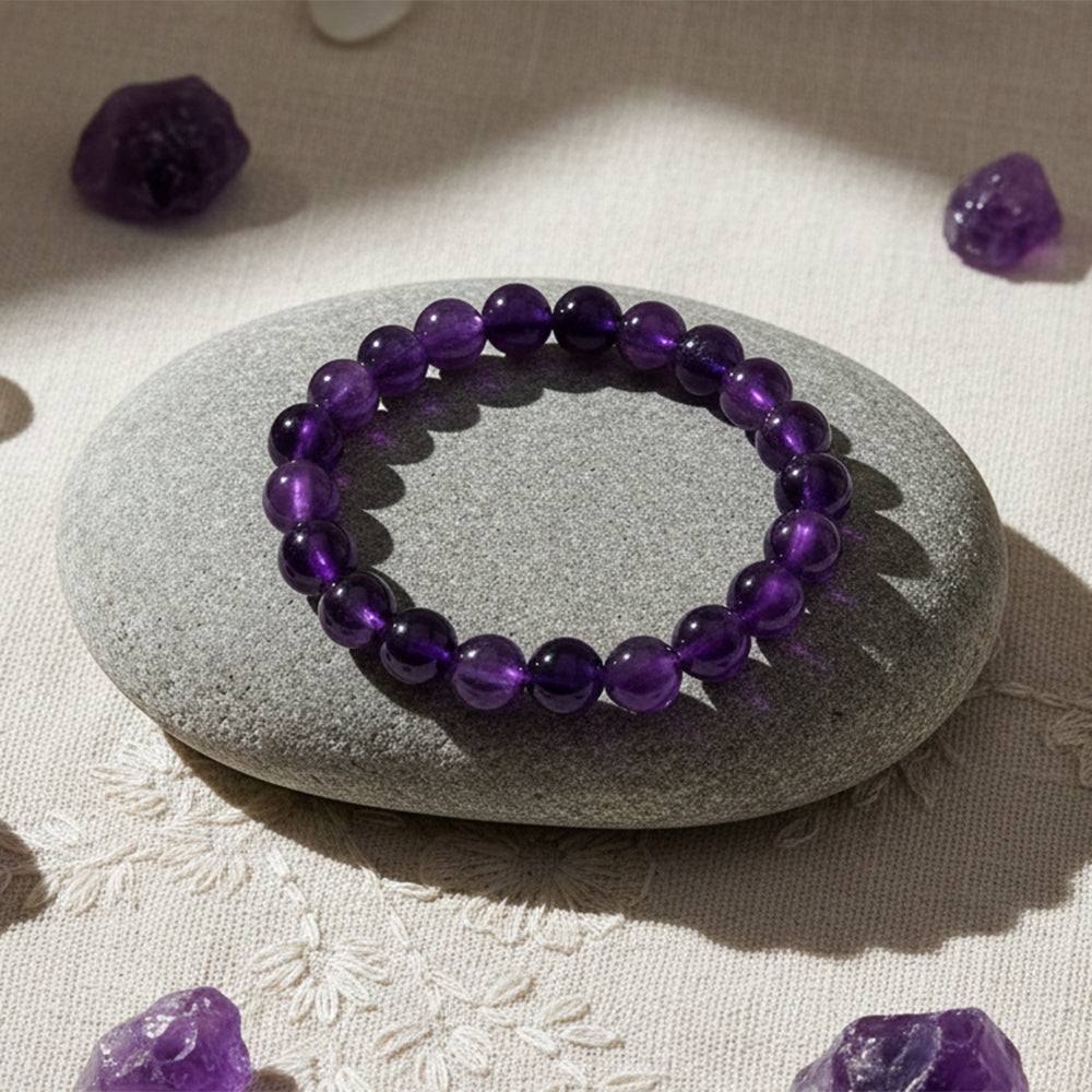 The99Jewel Amethyst Natural Stone Bracelet With Box