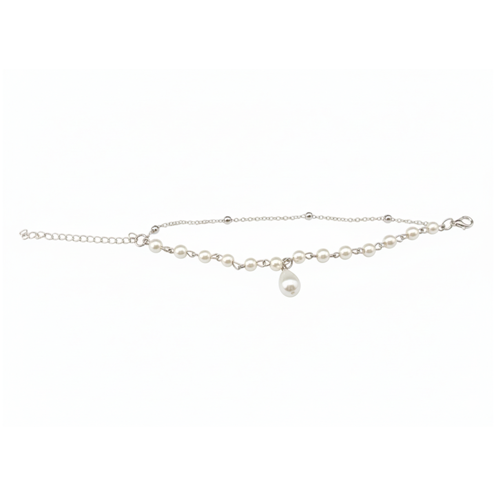 The99Jewel Silver Plated Pearl Multi Layer Bracelet