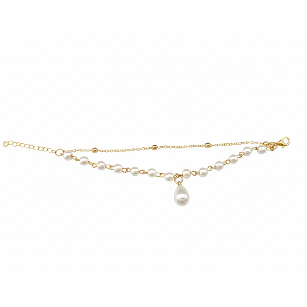 The99Jewel Gold Plated Pearl Multi Layer Bracelet