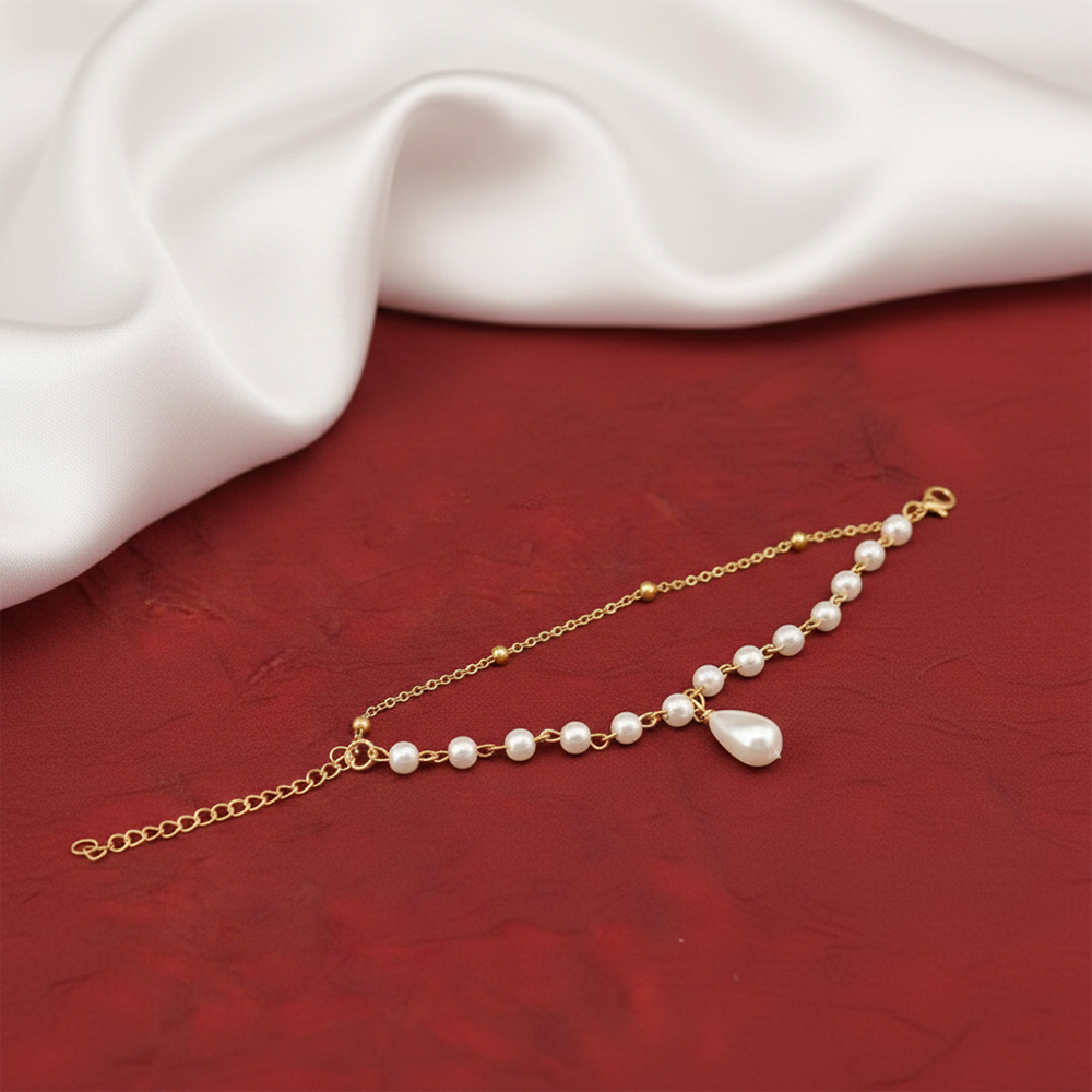 The99Jewel Gold Plated Pearl Multi Layer Bracelet