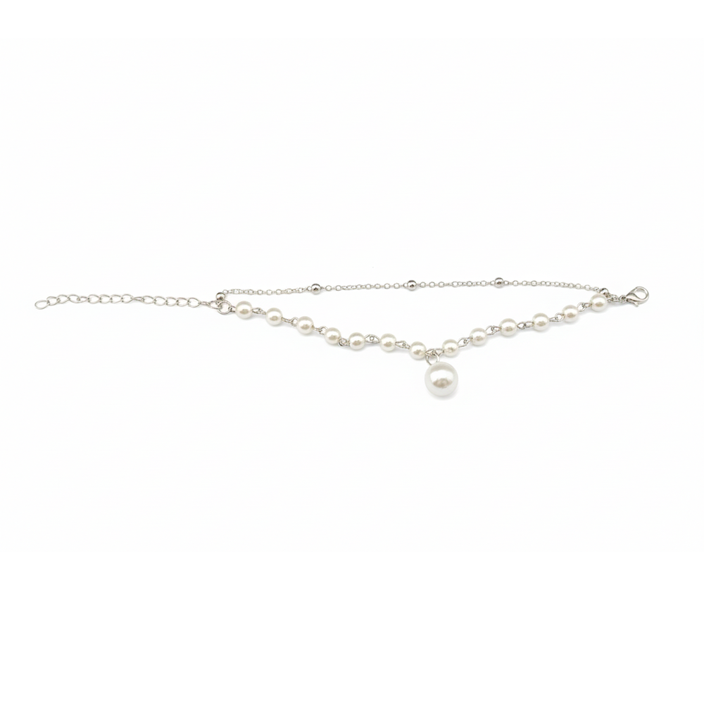 The99Jewel Silver Plated Pearl Multi Layer Bracelet