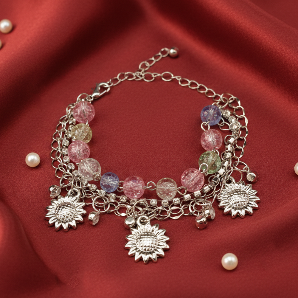 The99Jewel Silver Plated Assorted Charms Multi Layer Bracelet