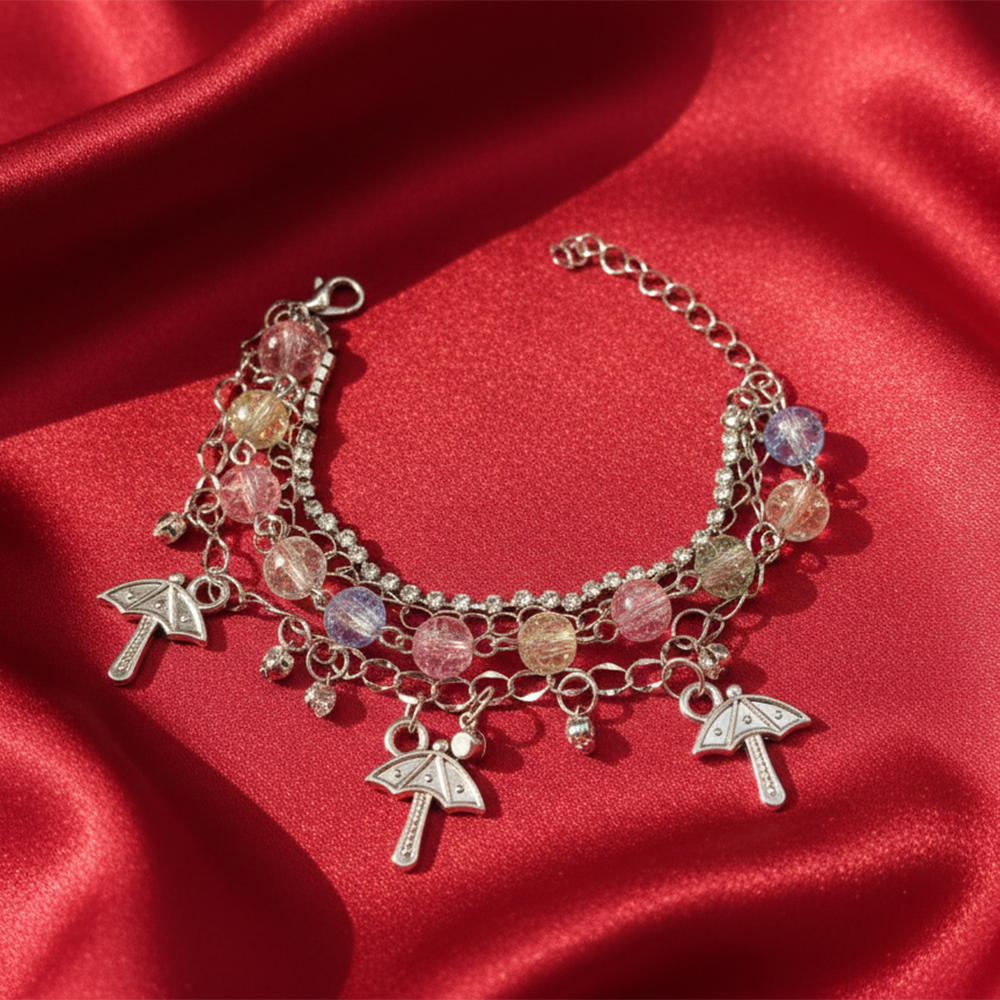 The99Jewel Silver Plated Assorted Charms Multi Layer Bracelet