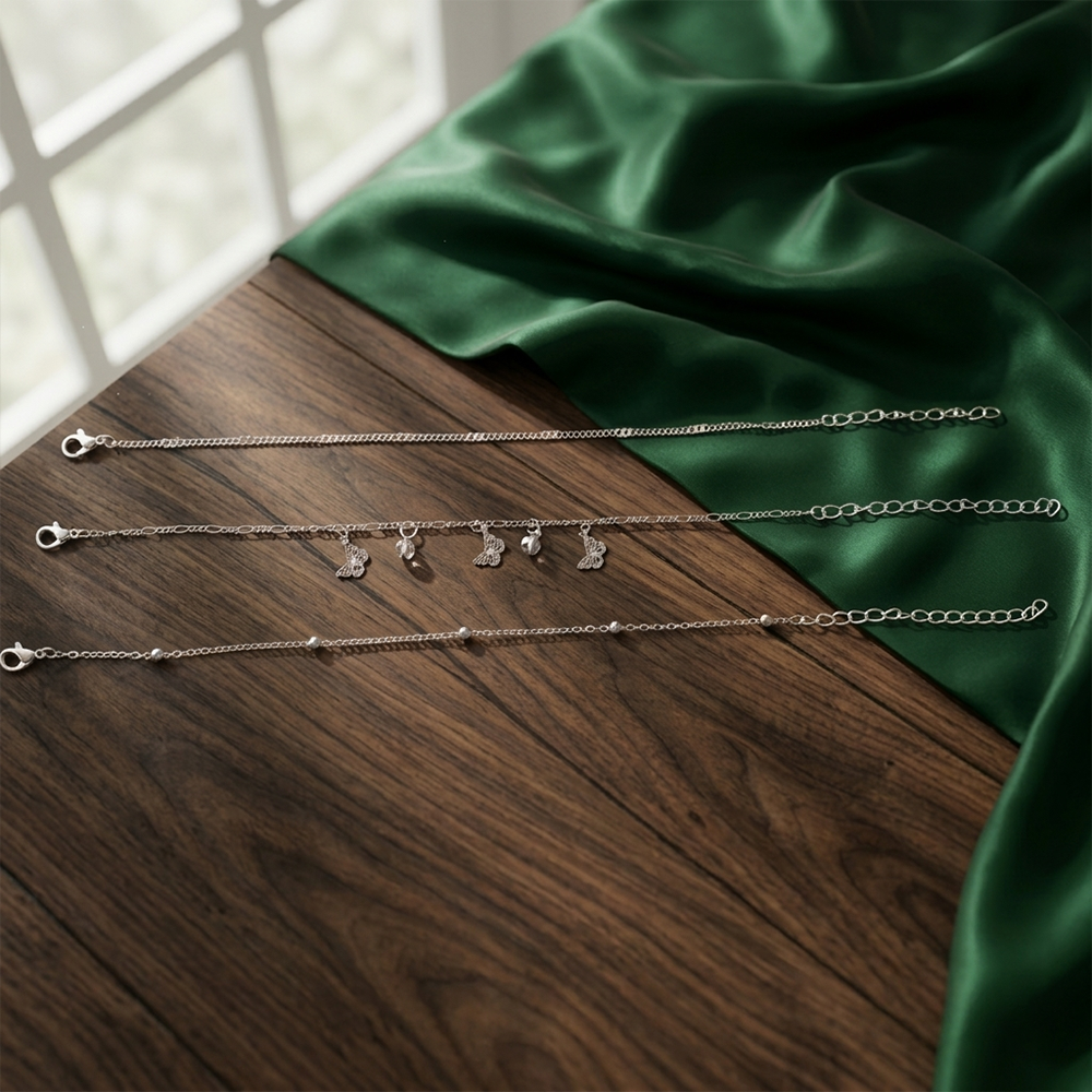 The99Jewel Stylish Multi-Layer Silver Plated Bracelet ( Assorted Designs )