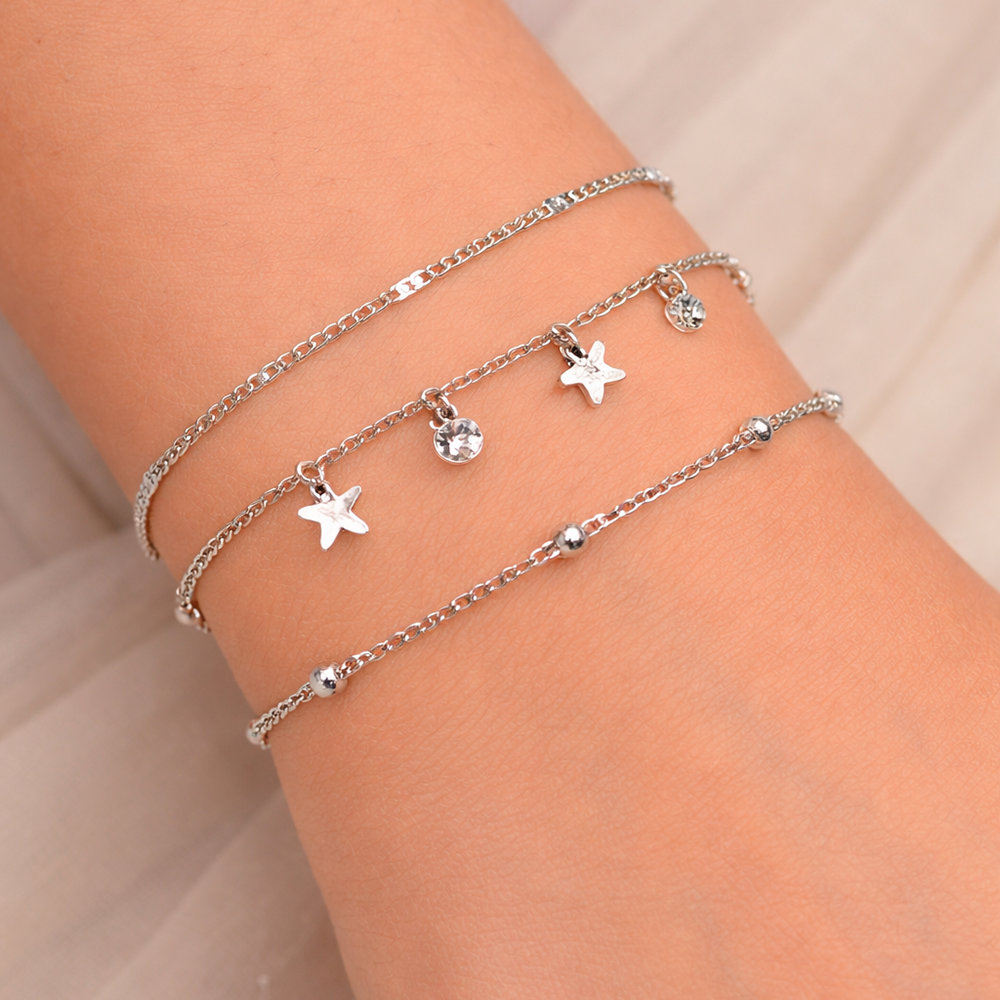 The99Jewel Stylish Multi-Layer Silver Plated Bracelet ( Assorted Designs )