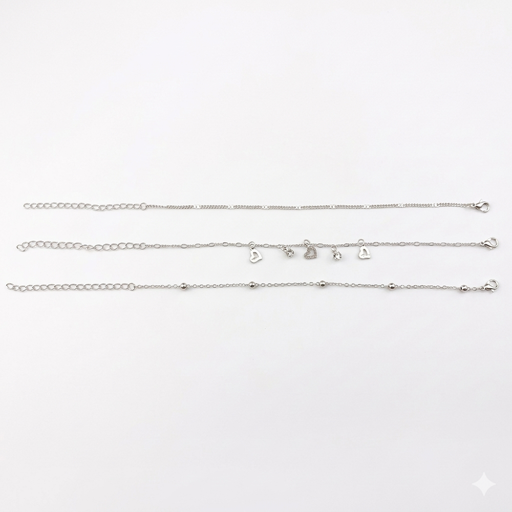 The99Jewel Stylish Multi-Layer Silver Plated Bracelet ( Assorted Designs )