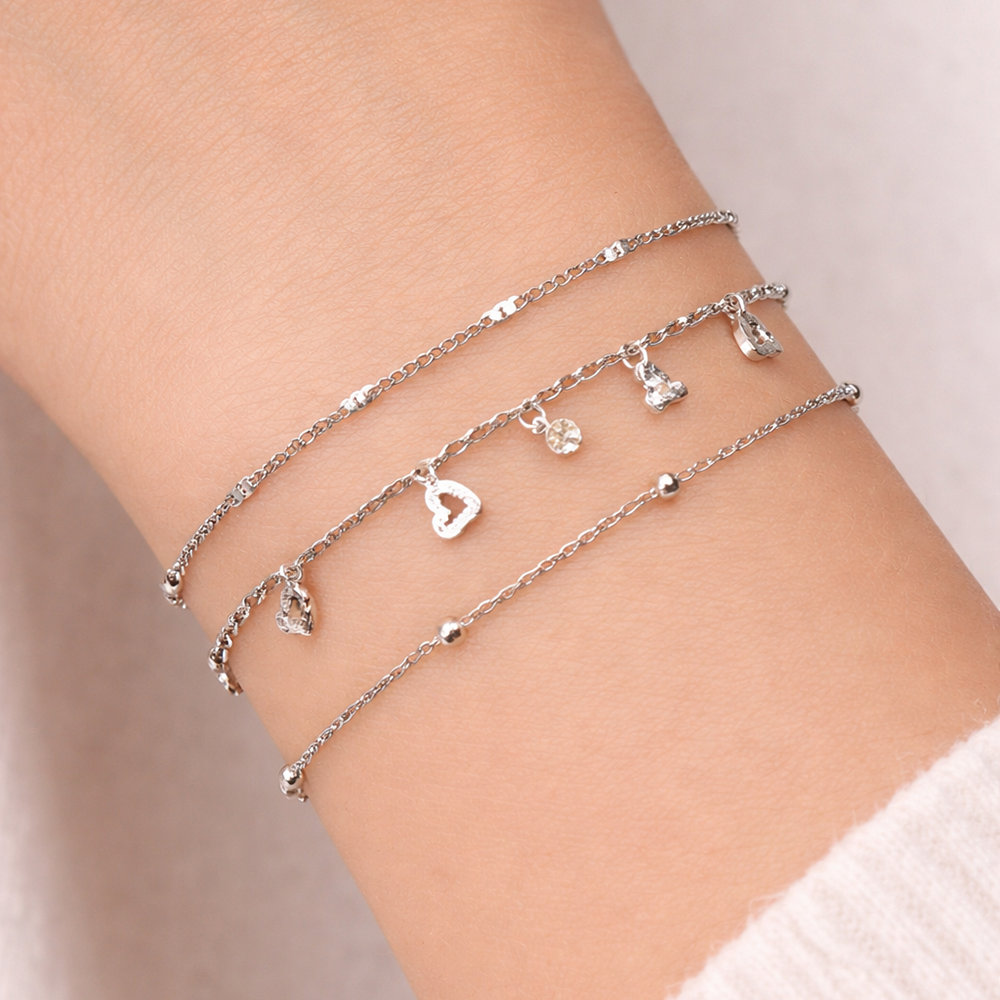 The99Jewel Stylish Multi-Layer Silver Plated Bracelet ( Assorted Designs )