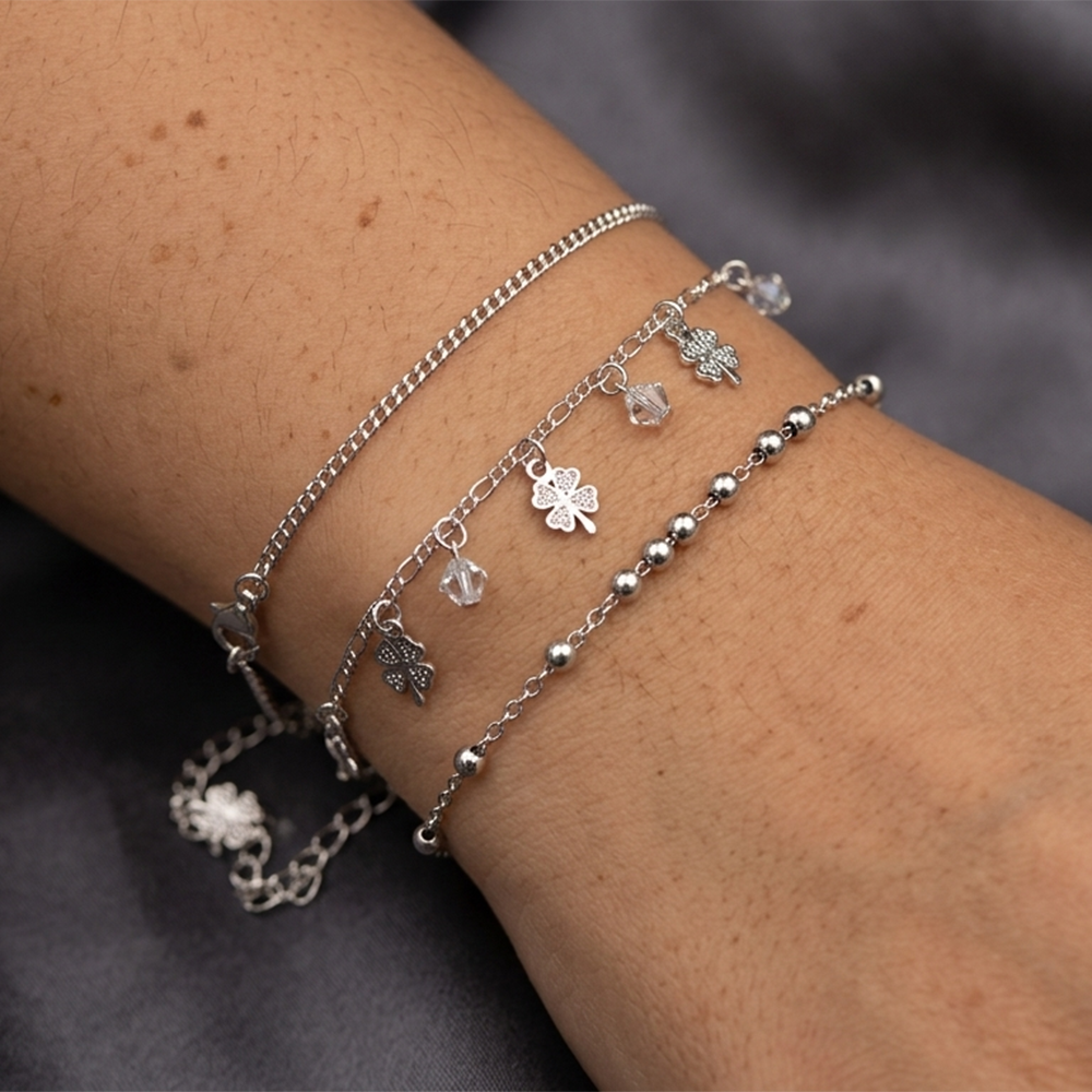 The99Jewel Stylish Multi-Layer Silver Plated Bracelet ( Assorted Designs )