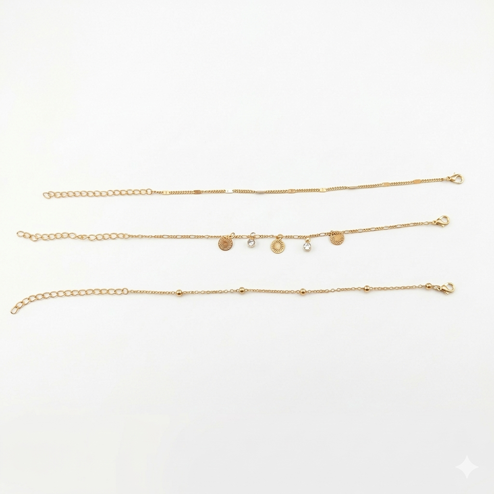 The99Jewel Elegant Layered Gold Chain Bracelet ( Assorted Designs )