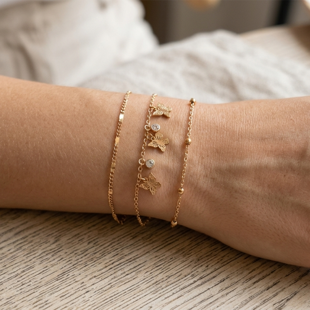 The99Jewel Elegant Layered Gold Chain Bracelet ( Assorted Designs )