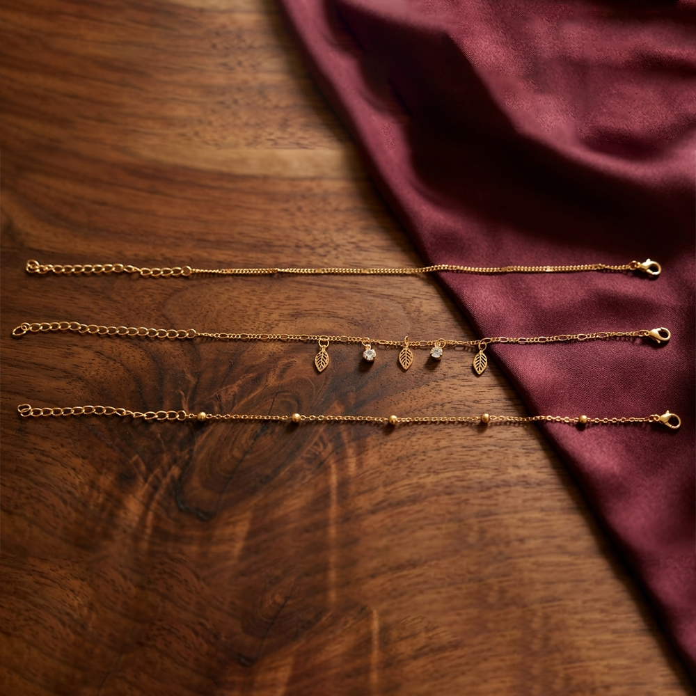 The99Jewel Elegant Layered Gold Chain Bracelet ( Assorted Designs )