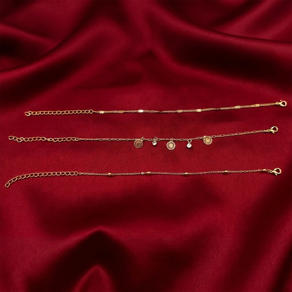 The99Jewel Elegant Layered Gold Chain Bracelet ( Assorted Designs )