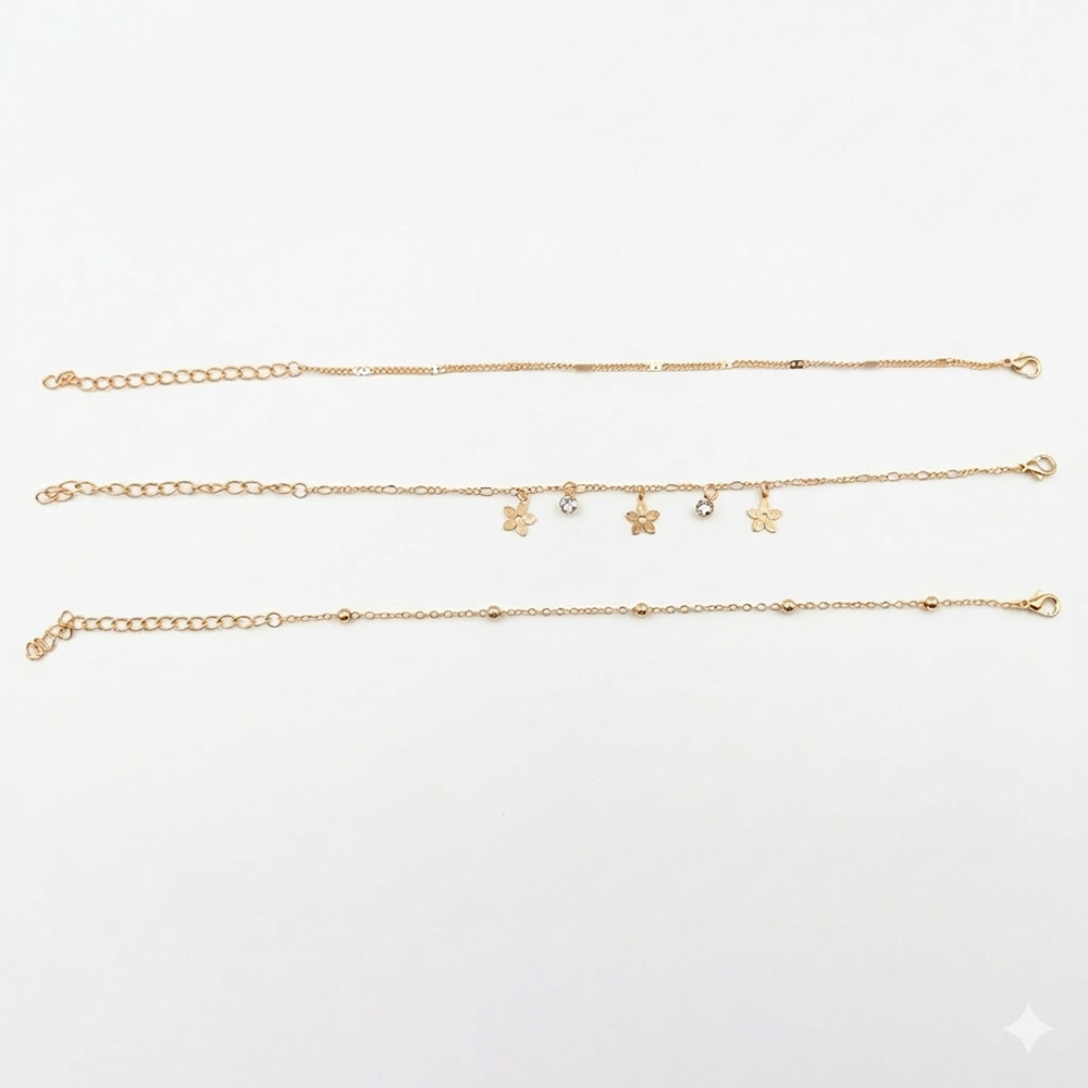 The99Jewel Elegant Layered Gold Chain Bracelet ( Assorted Designs )