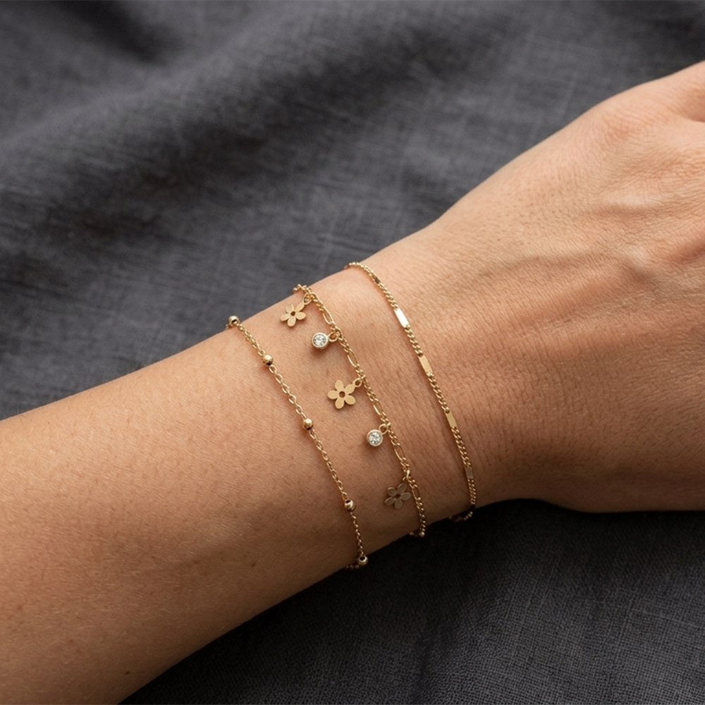 The99Jewel Elegant Layered Gold Chain Bracelet ( Assorted Designs )