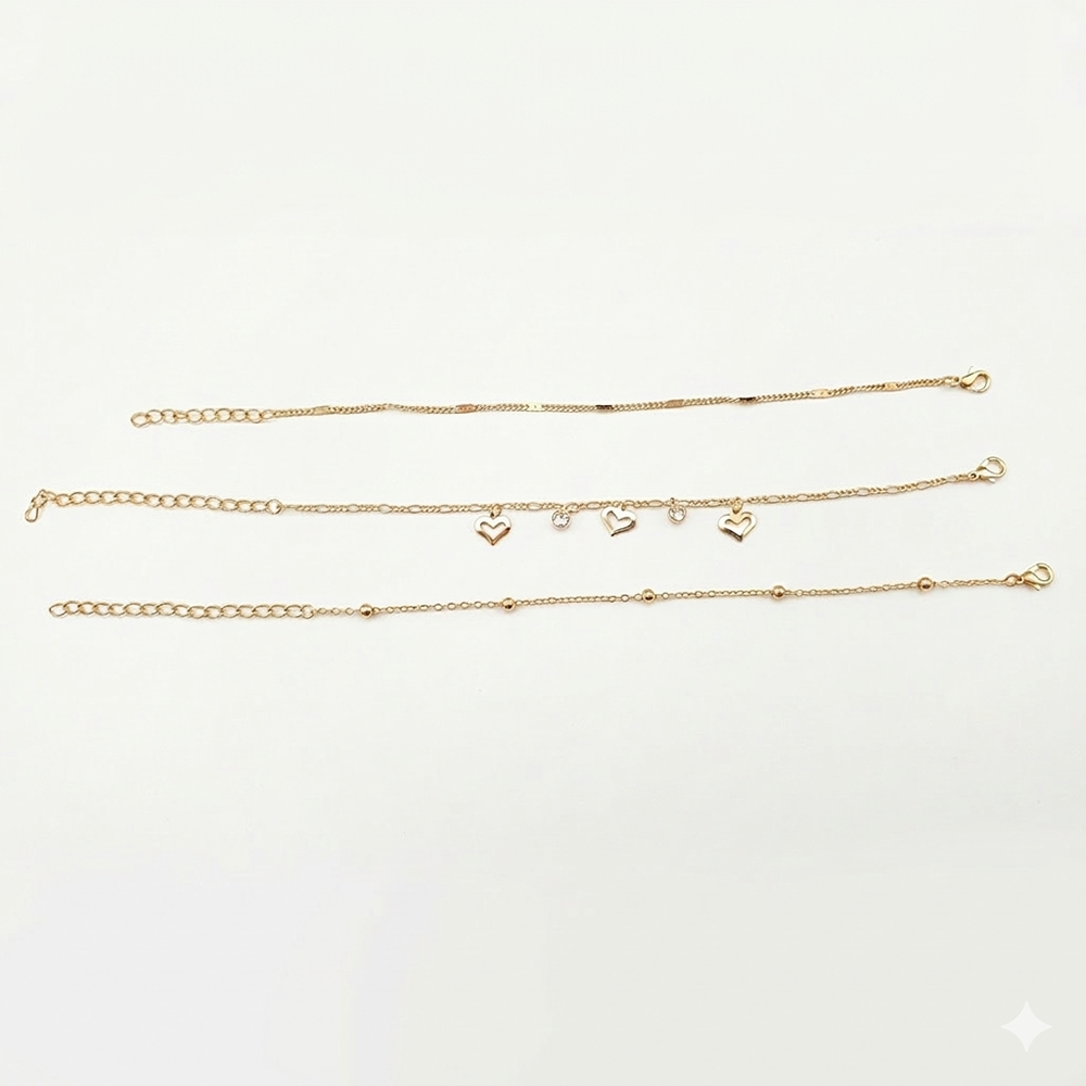 The99Jewel Elegant Layered Gold Chain Bracelet ( Assorted Designs )