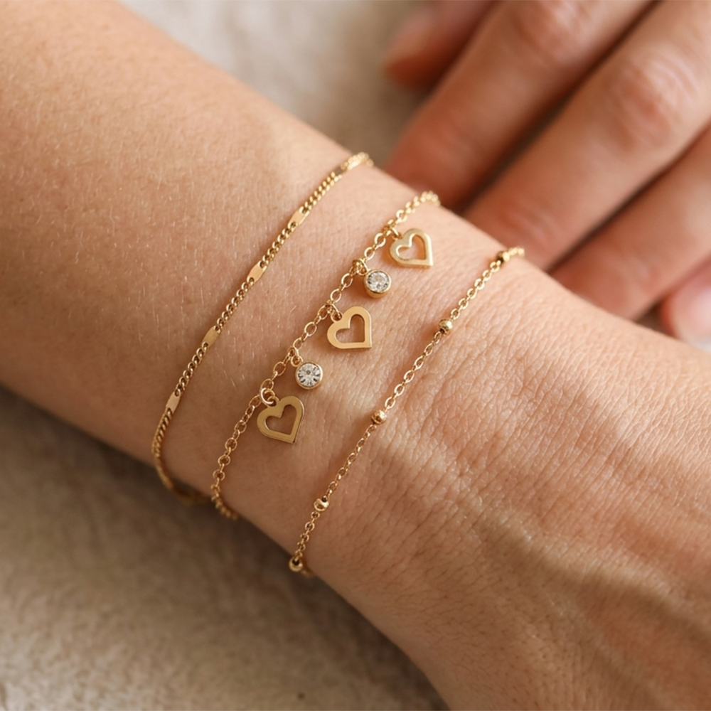 The99Jewel Elegant Layered Gold Chain Bracelet ( Assorted Designs )