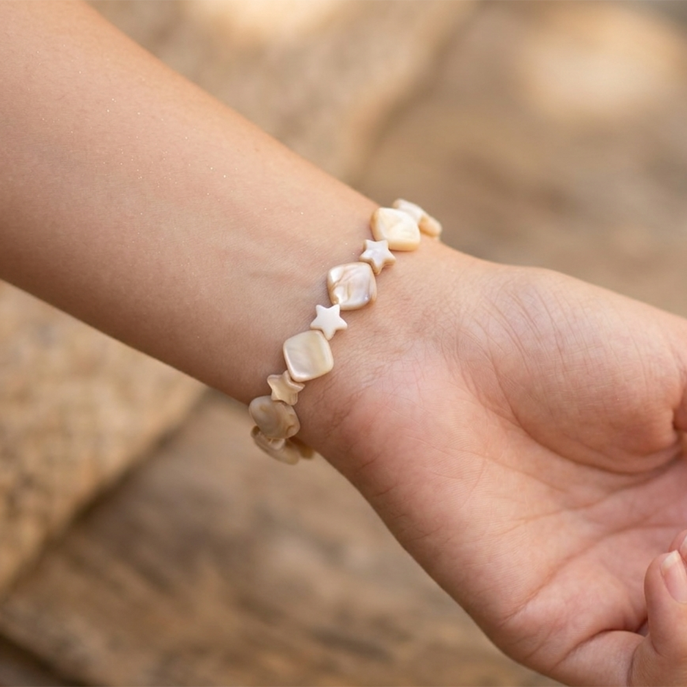 The99Jewel Stylish Star and Square Shape Shell Design Bracelet