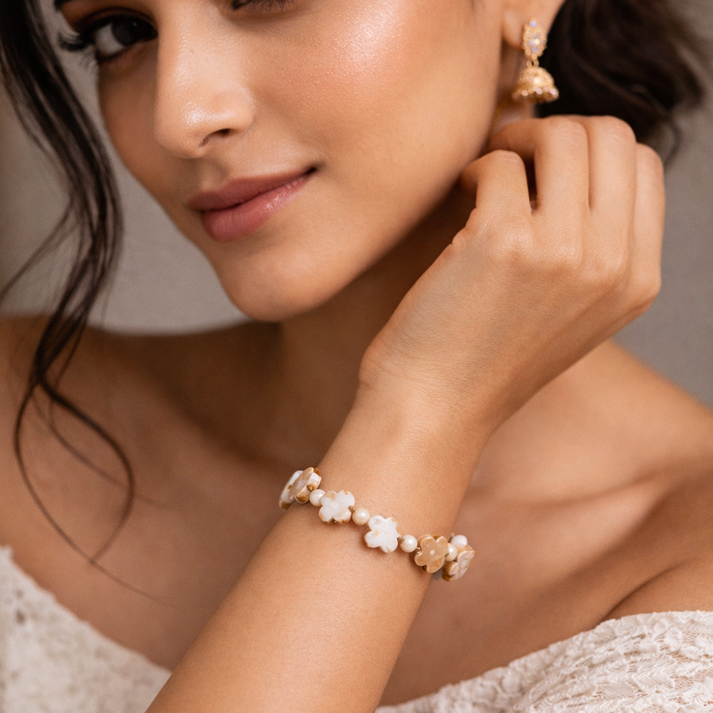 The99Jewel Stylish Floral Shape Shell Design Bracelet