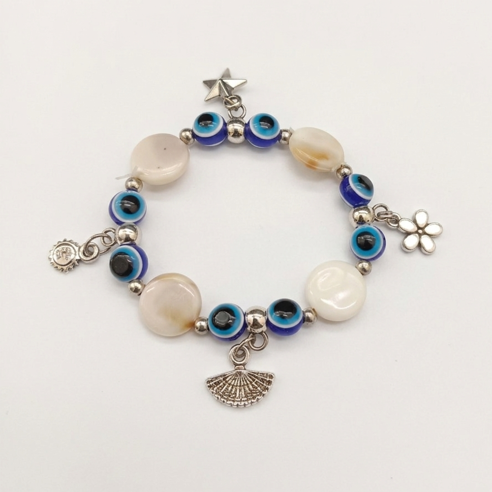 The99Jewel Stylish Evil Eye With Assorted  Charms Shell Design Bracelets
