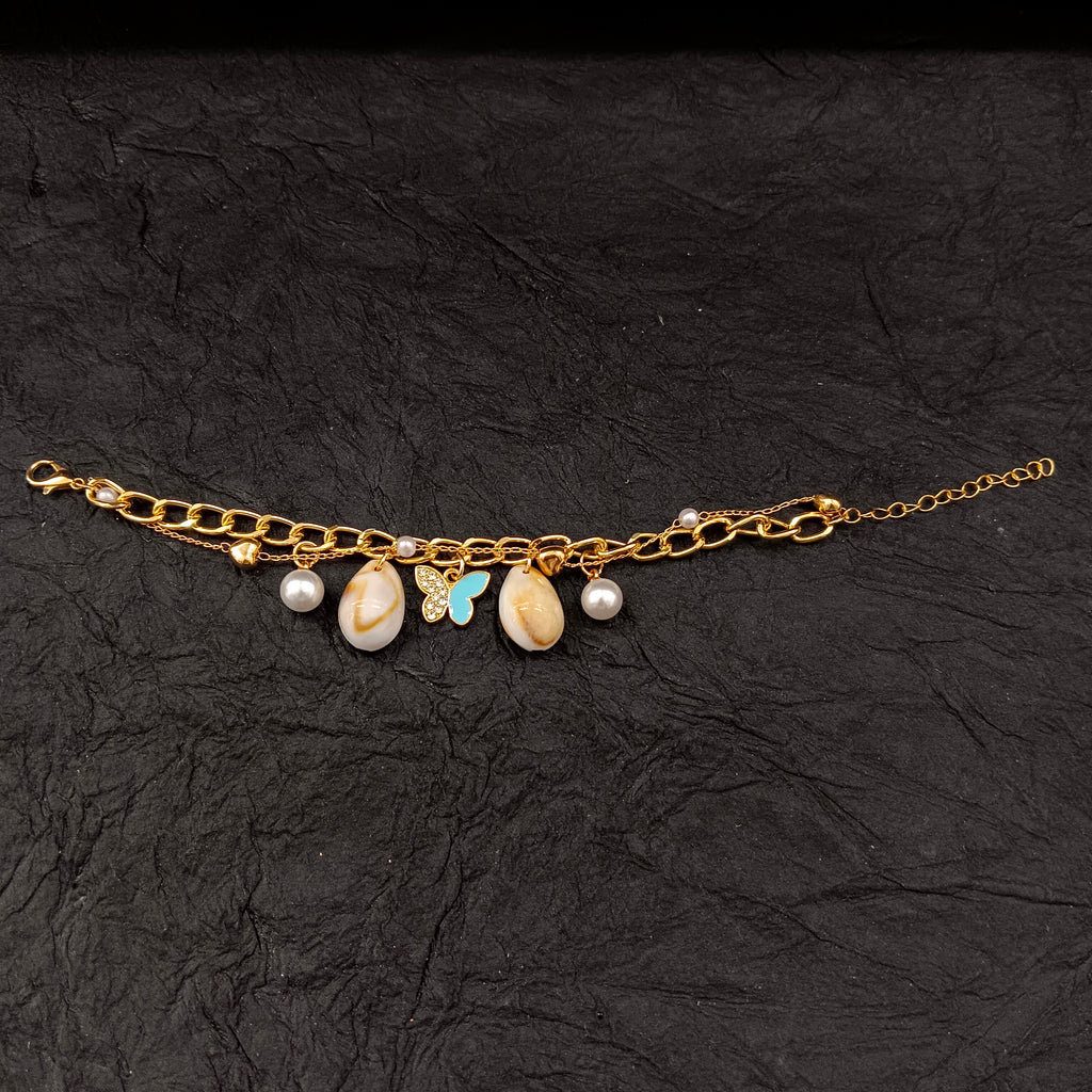 The99Jewel Gold Plated Butterfly And Shell Stylish Bracelets