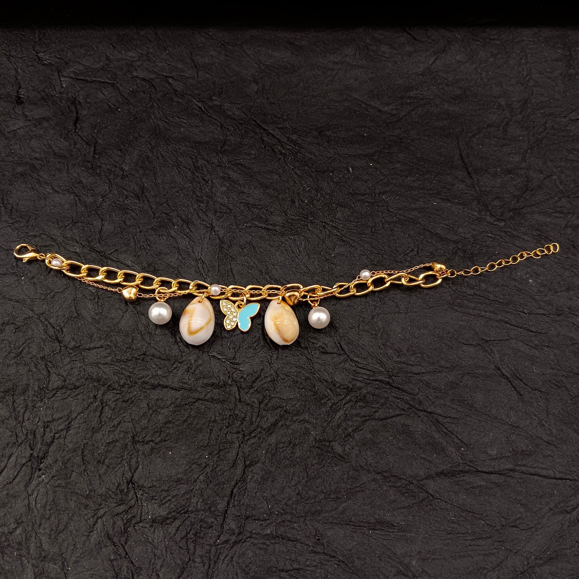 The99Jewel Gold Plated Butterfly And Shell Stylish Bracelets