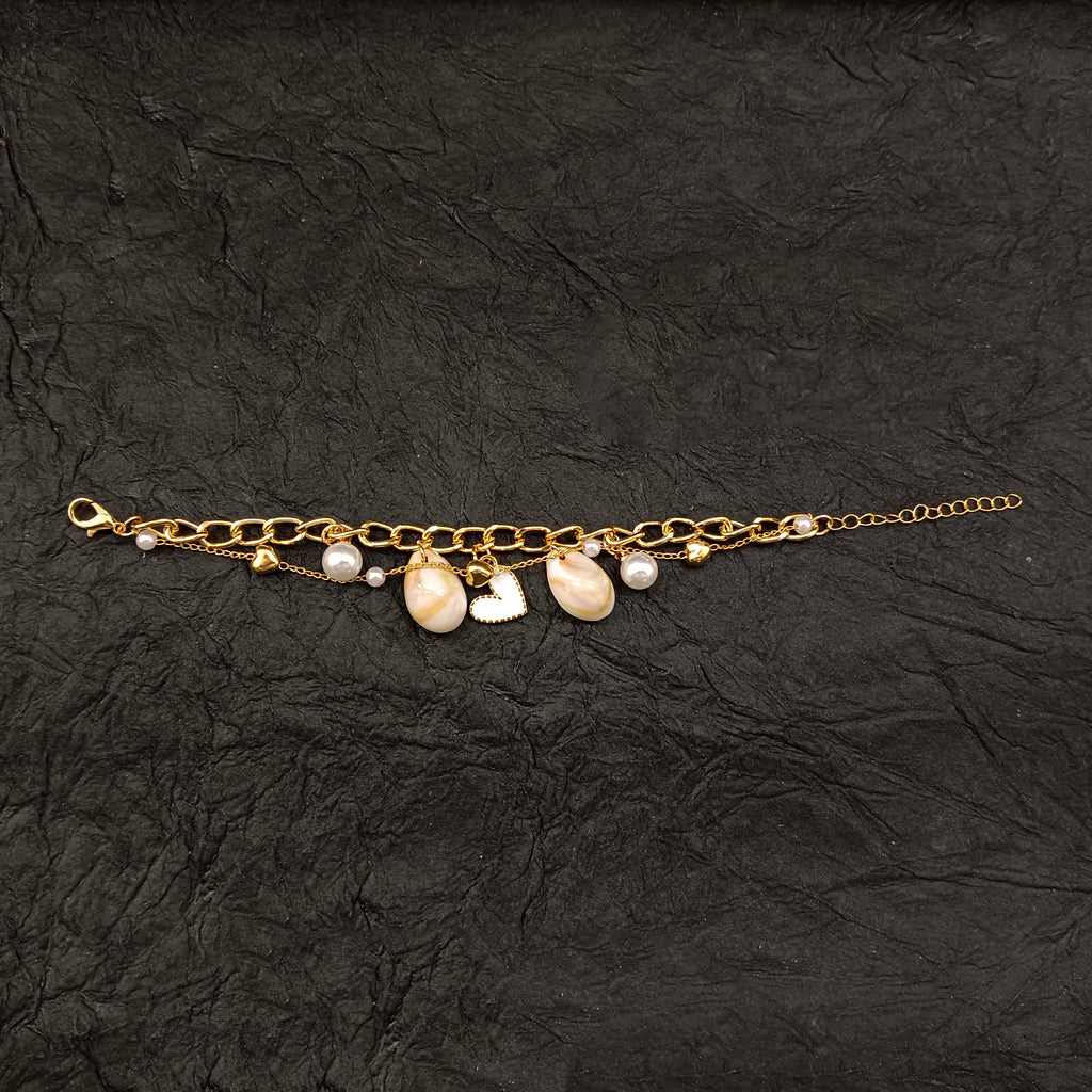The99Jewel Gold Plated Heart And Shell Stylish Bracelets