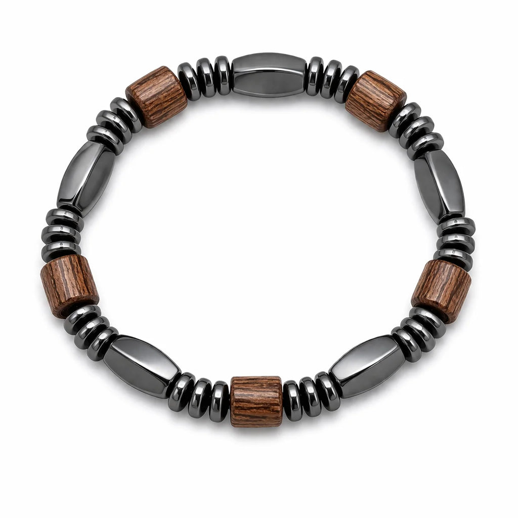 The99Jewel Stylish Wooden And Gun Metal Stylish Set of 3 Bracelet Combo For Men