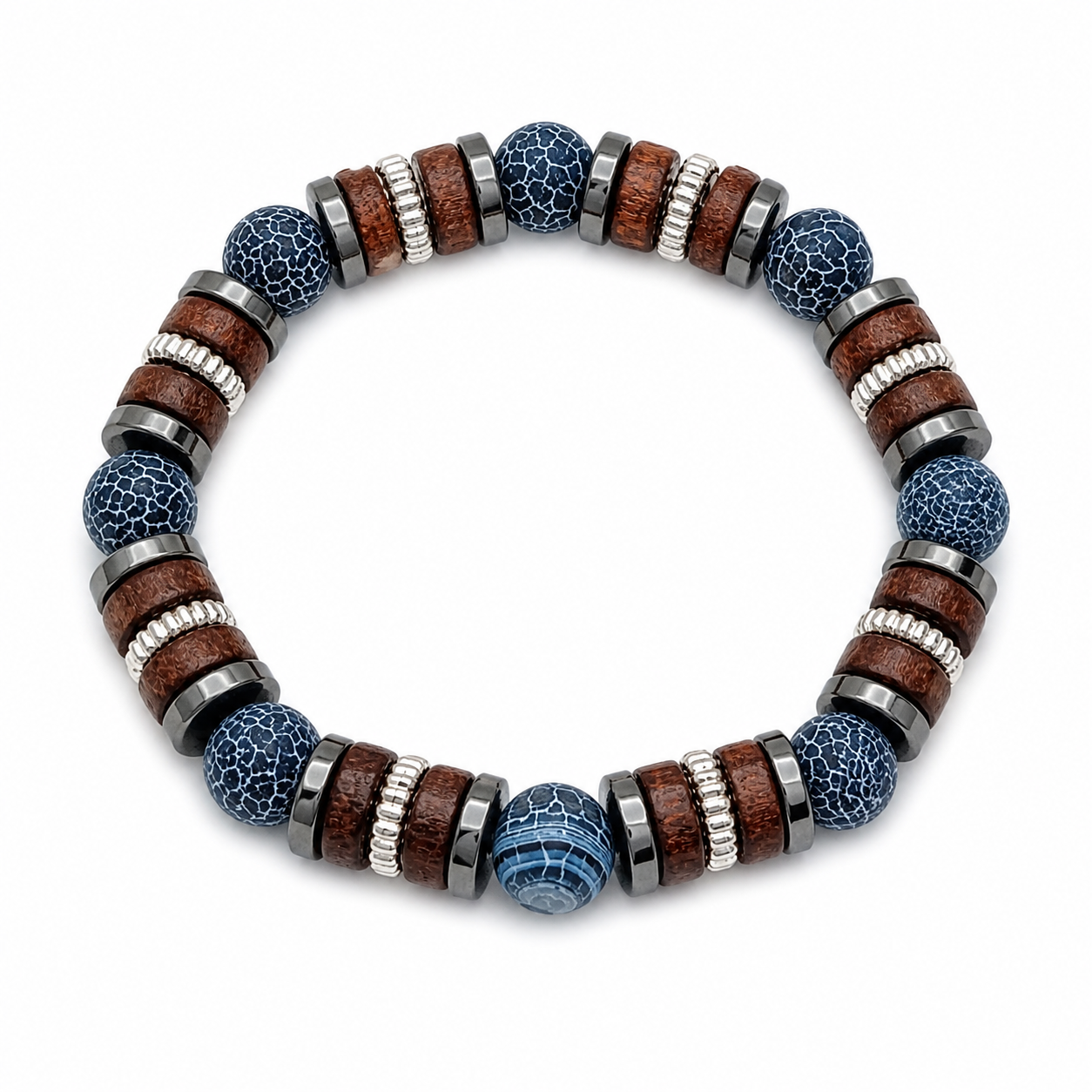 The99Jewel Natural Bead And Wooden Bracelet For Mens