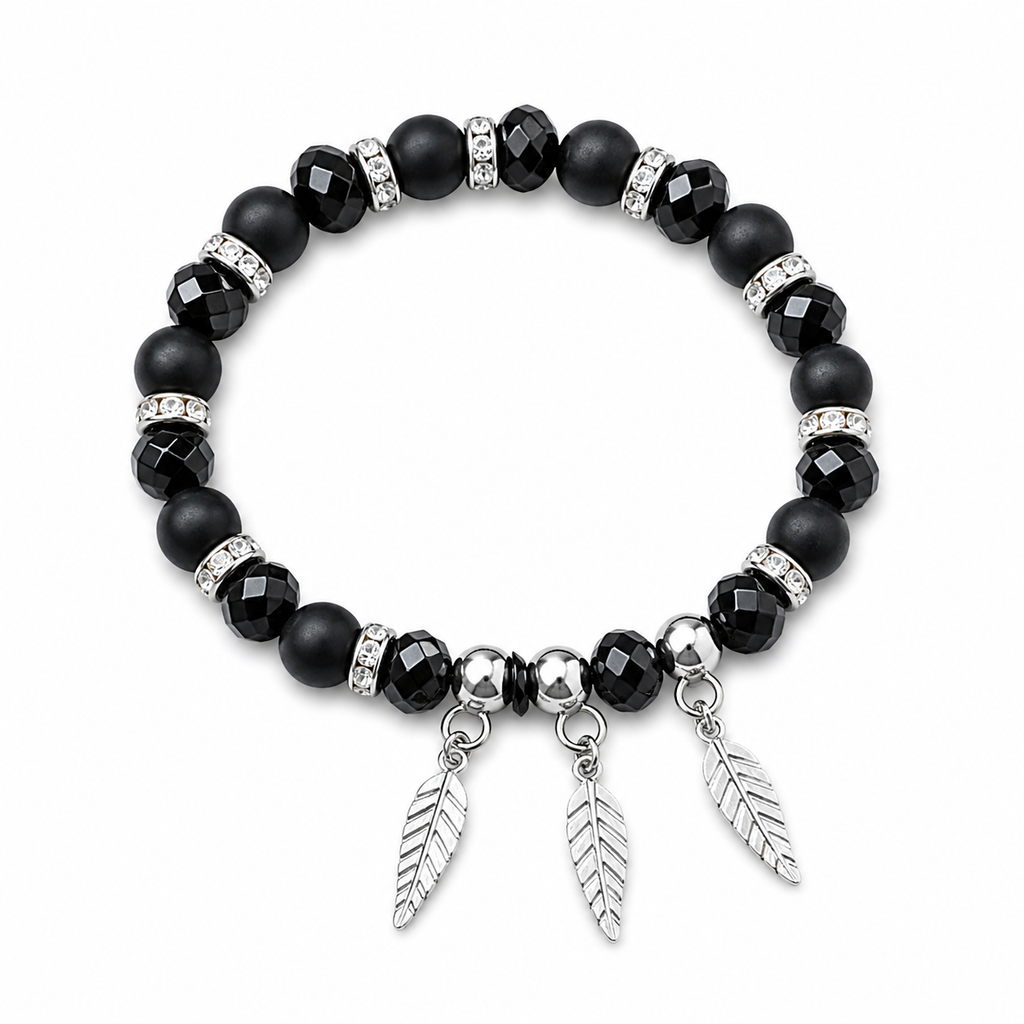 The99Jewel Nature Inspired Leaf Charm Beads Bracelet  For Women & Girls