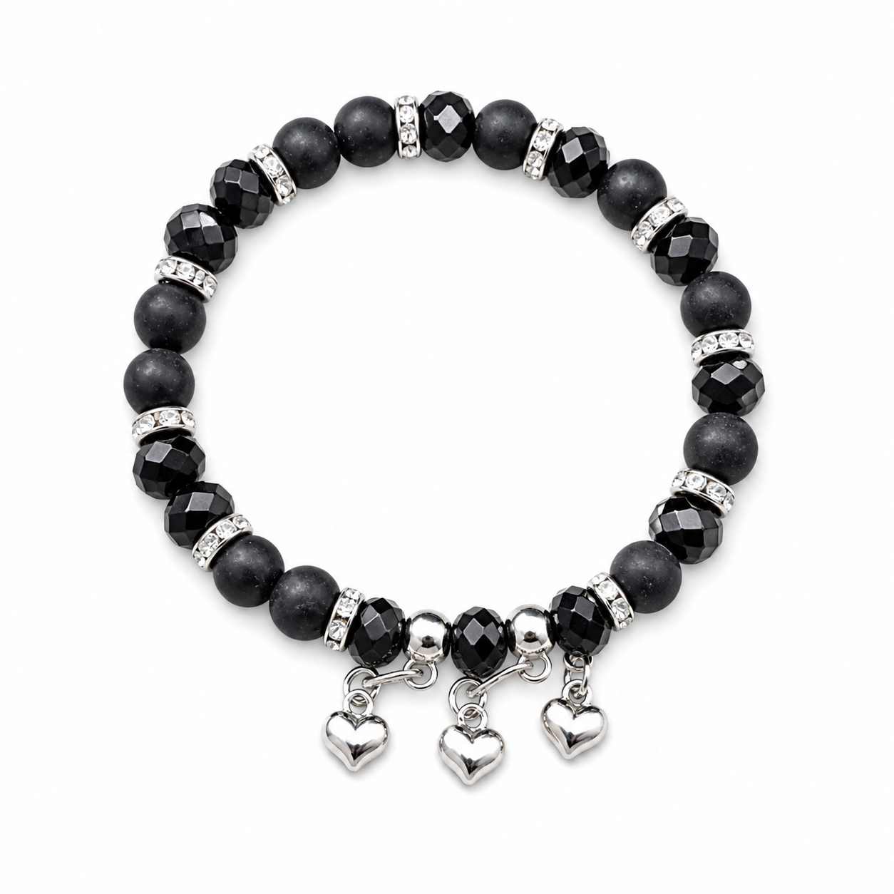 The99Jewel Cute Little Heart Charm Beaded Bracelet  For Women & Girls