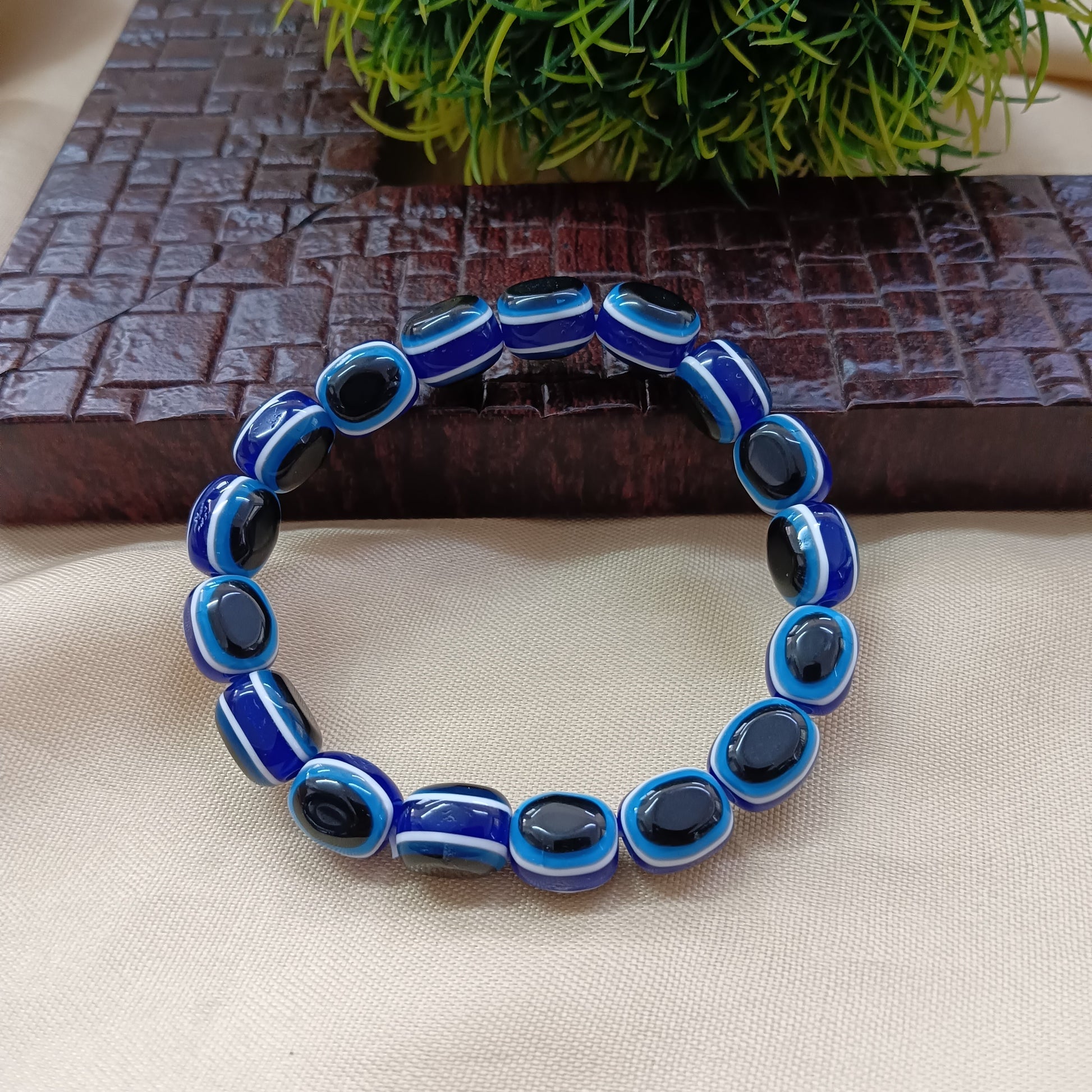 The99Jewel Blue Evil Eye Beads Bracelet (Unisex) 