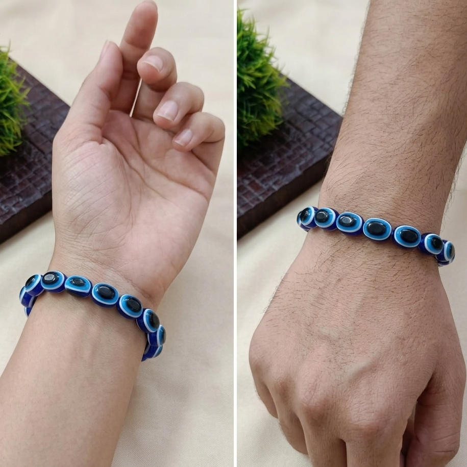 The99Jewel Blue Evil Eye Beads Unisex Bracelet