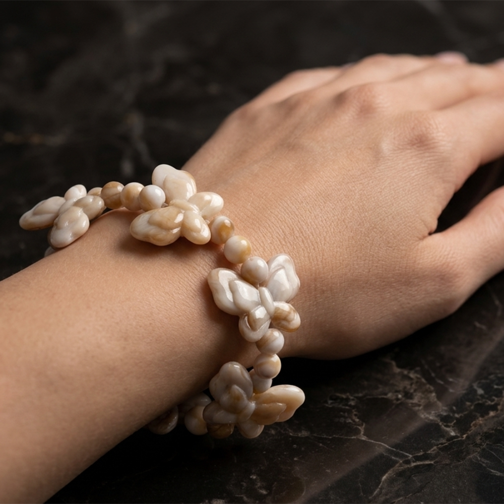 The99Jewel Stylish Butterfly and Natural Beads Design Bracelet