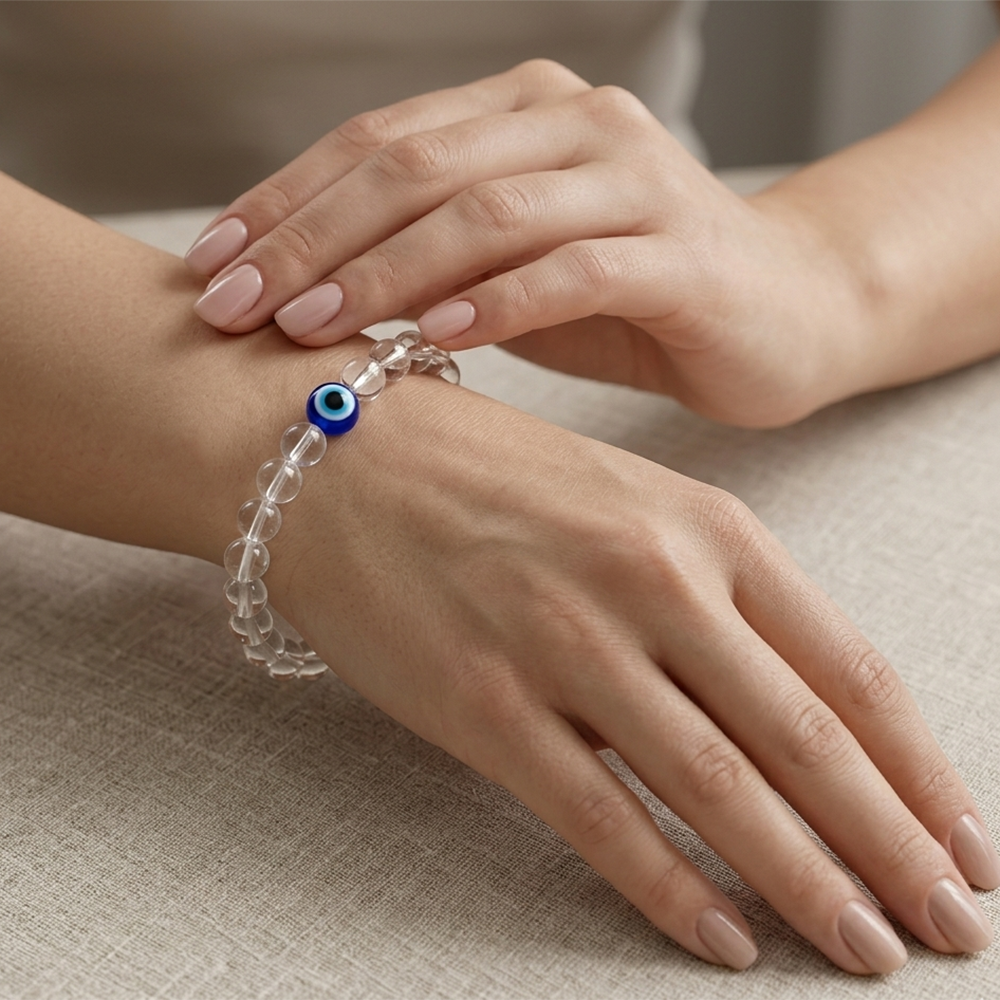 The99Jewel Evil Eye with Crystal Stone stretchable Bracelet