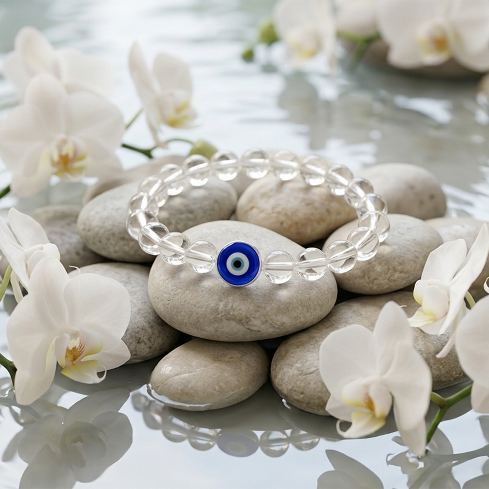 The99Jewel Evil Eye with Crystal Stone stretchable Bracelet