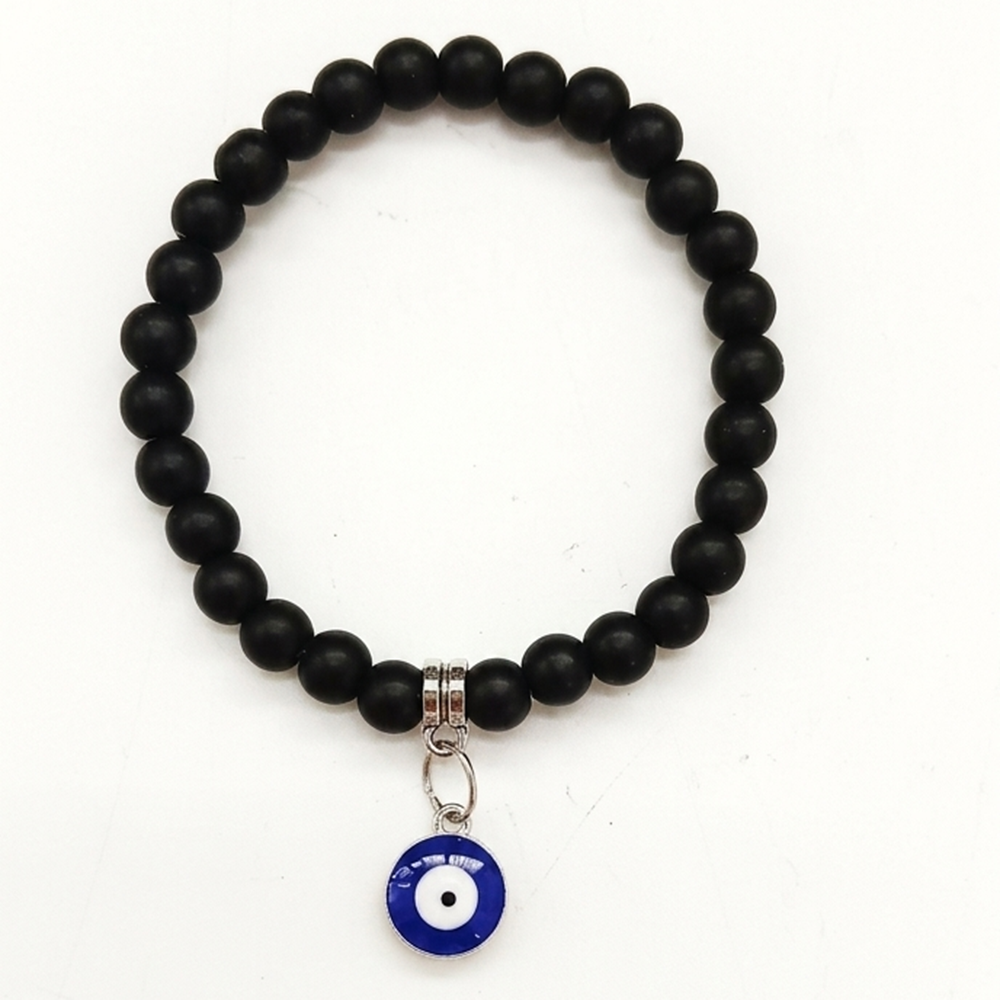 The99Jewel Black Beads Evil Eye Bracelet