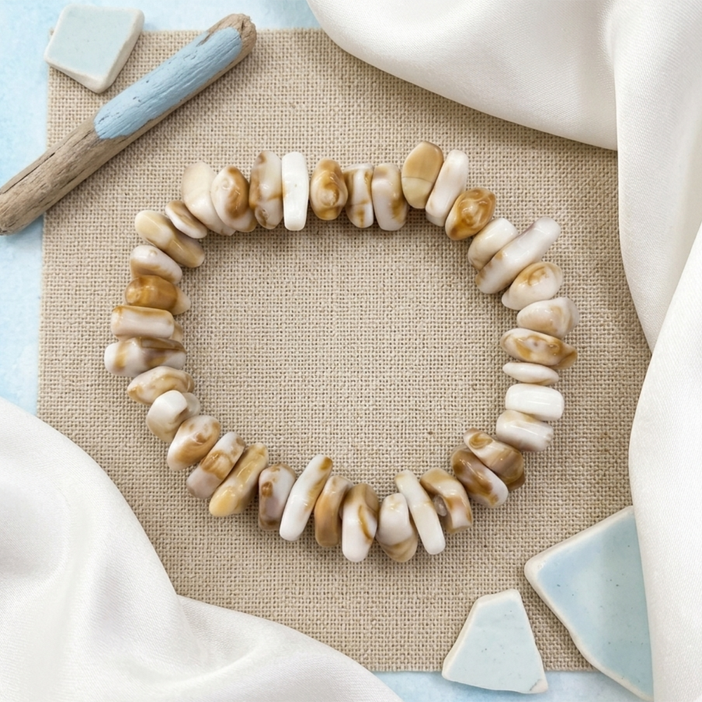 The99Jewel Minimalist Shell Stretch Bracelet for Women