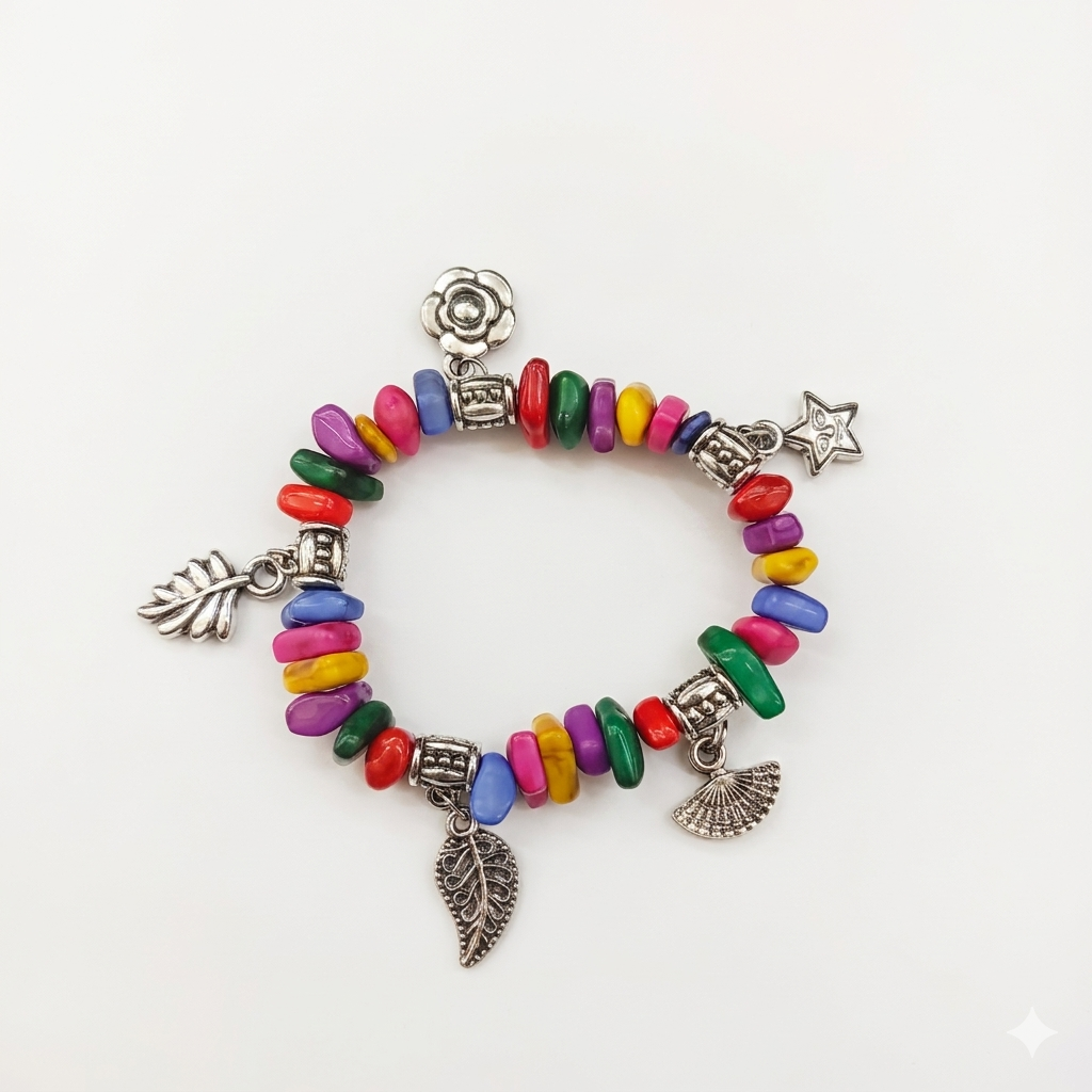 The99Jewel Artistic Rainbow Beads Statement Bracelet