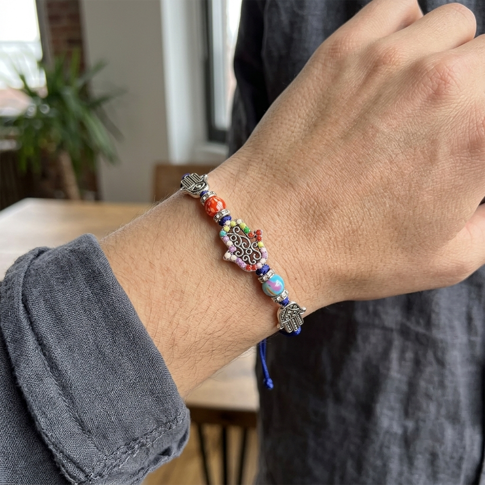 The99Jewel Mystic Hamsa Hand Beads Bracelet