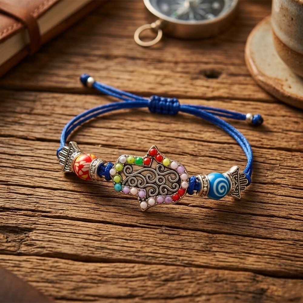 The99Jewel Mystic Hamsa Hand Beads Bracelet
