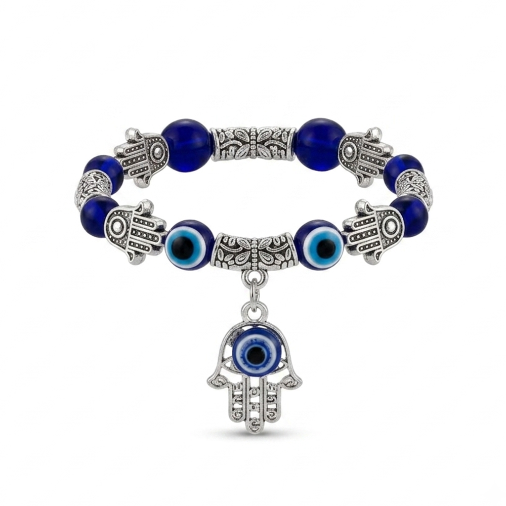 The99Jewel Evil Eye & Hamsa Hand Beaded Bracelet for Men