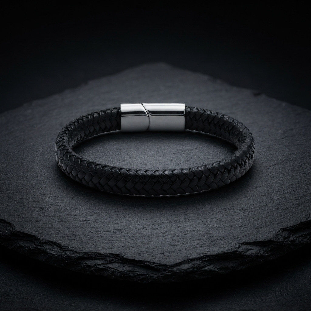 The99Jewel Stylish Braided Leather Type Fashion Bracelet for Mens