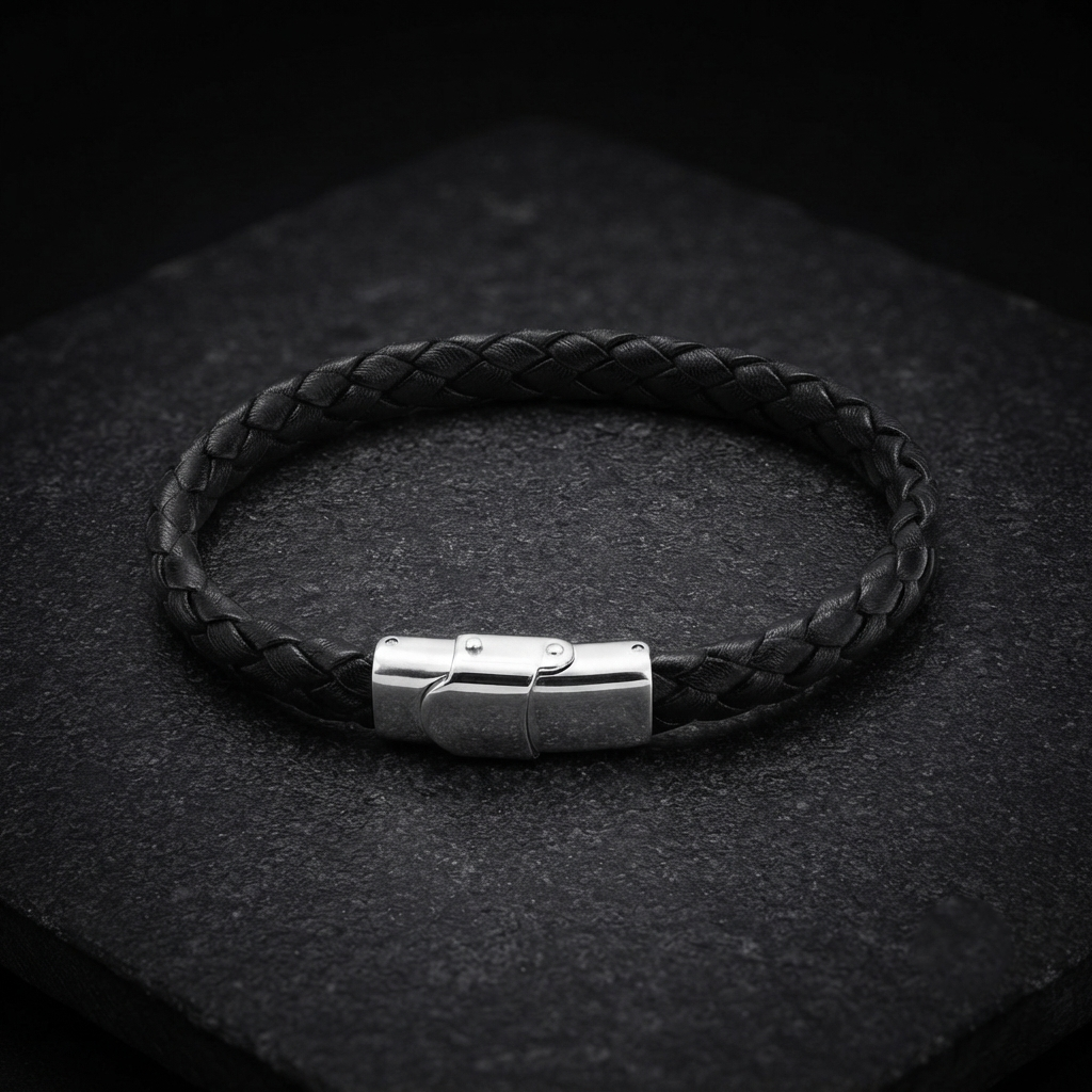 The99Jewel Stylish Braided Leather Type Fashion Bracelet for Mens