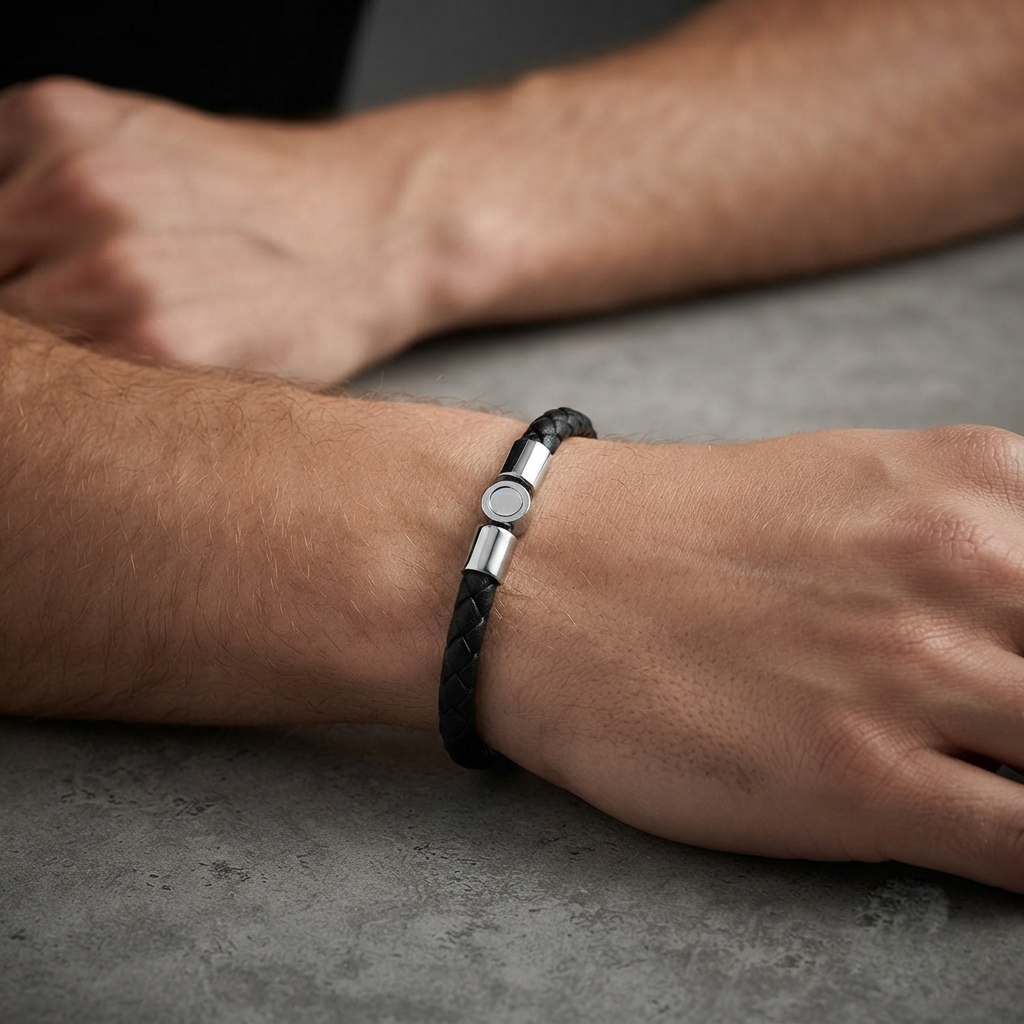 The99Jewel Stylish Braided Leather Type Fashion Bracelet for Mens