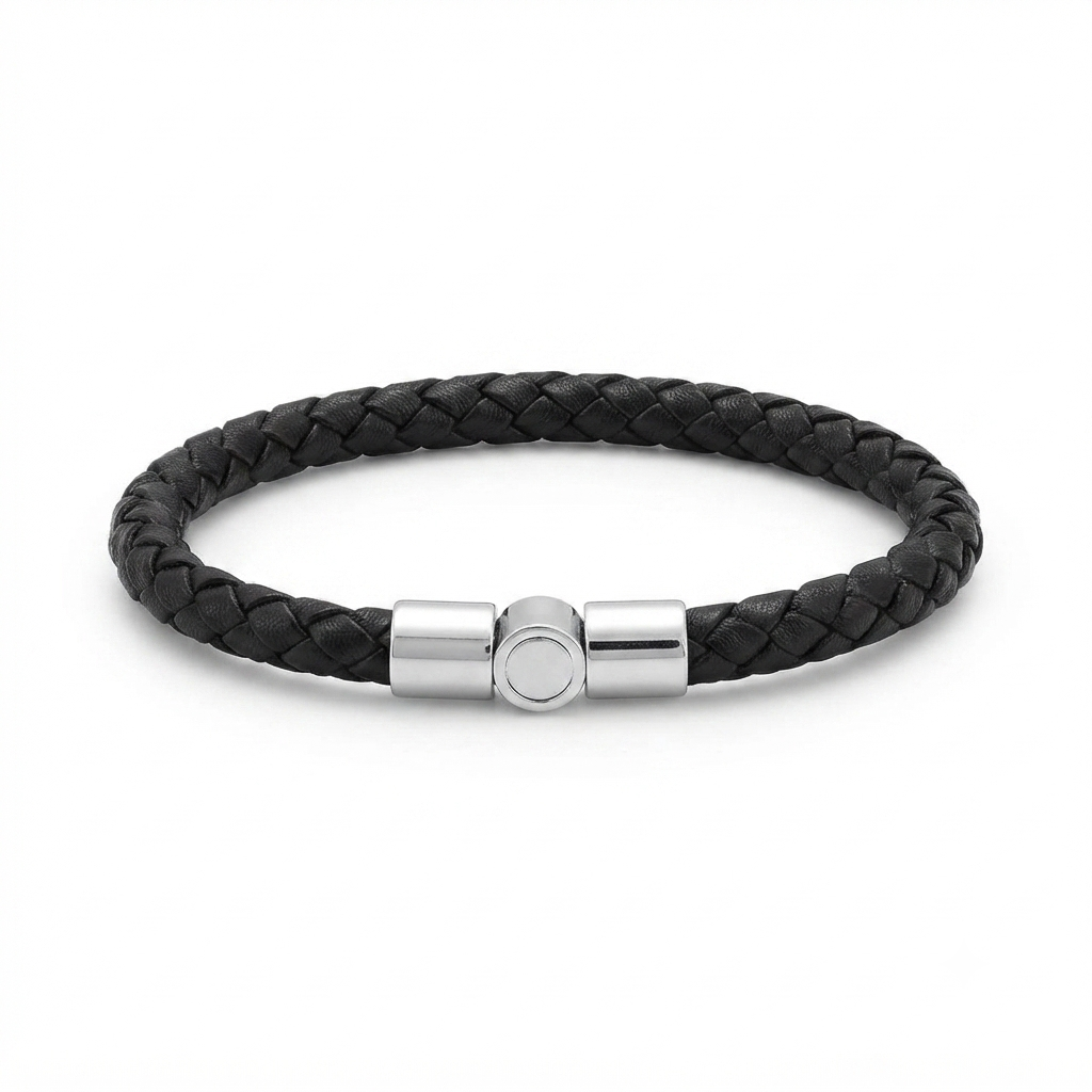 The99Jewel Stylish Braided Leather Type Fashion Bracelet for Mens