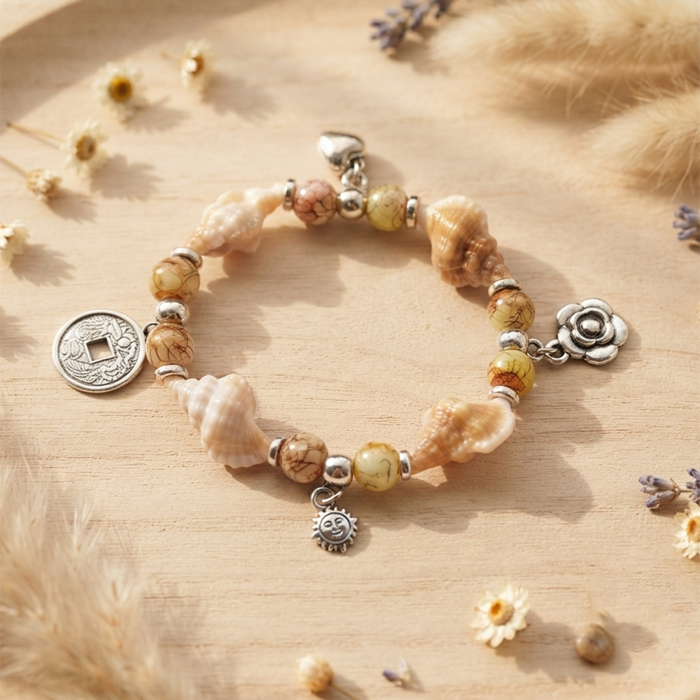The99Jewel Boho Beach Style Seashell Bracelet for Women & Girls