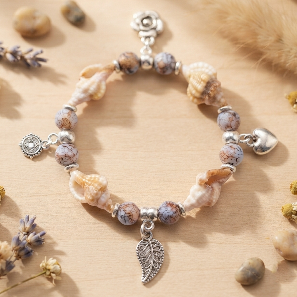 The99Jewel Boho Beach Style Seashell Bracelet for Women & Girls