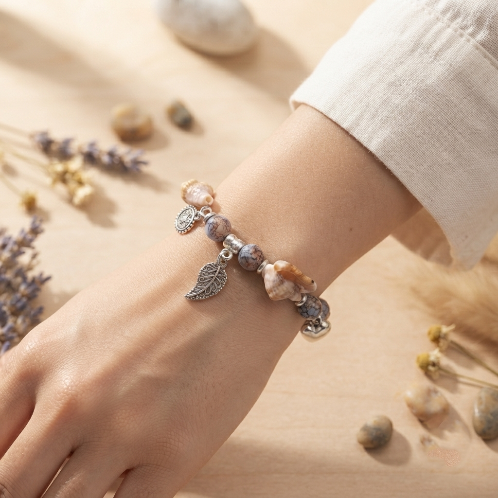 The99Jewel Boho Beach Style Seashell Bracelet for Women & Girls
