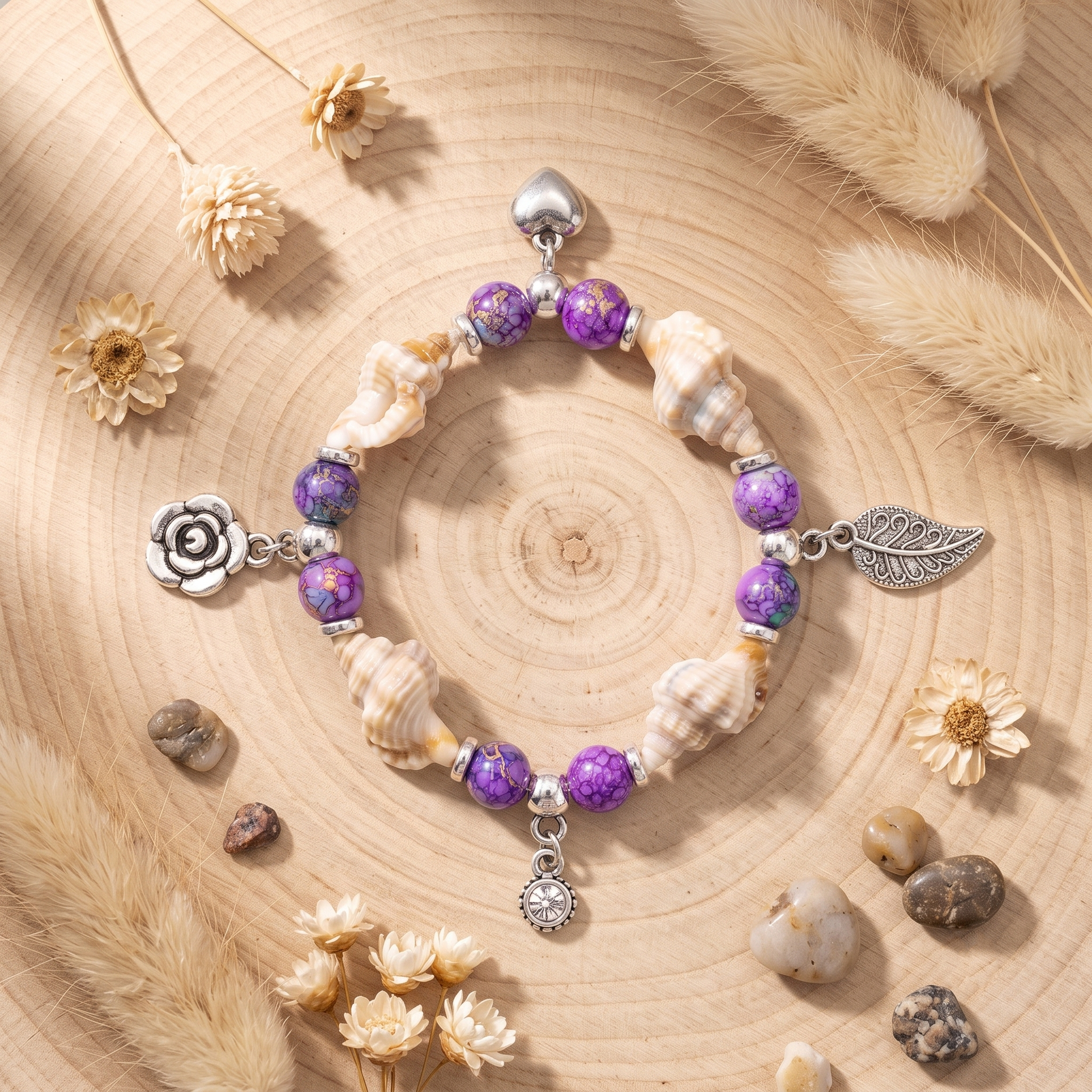 The99Jewel Boho Beach Style Seashell Bracelet for Women & Girls
