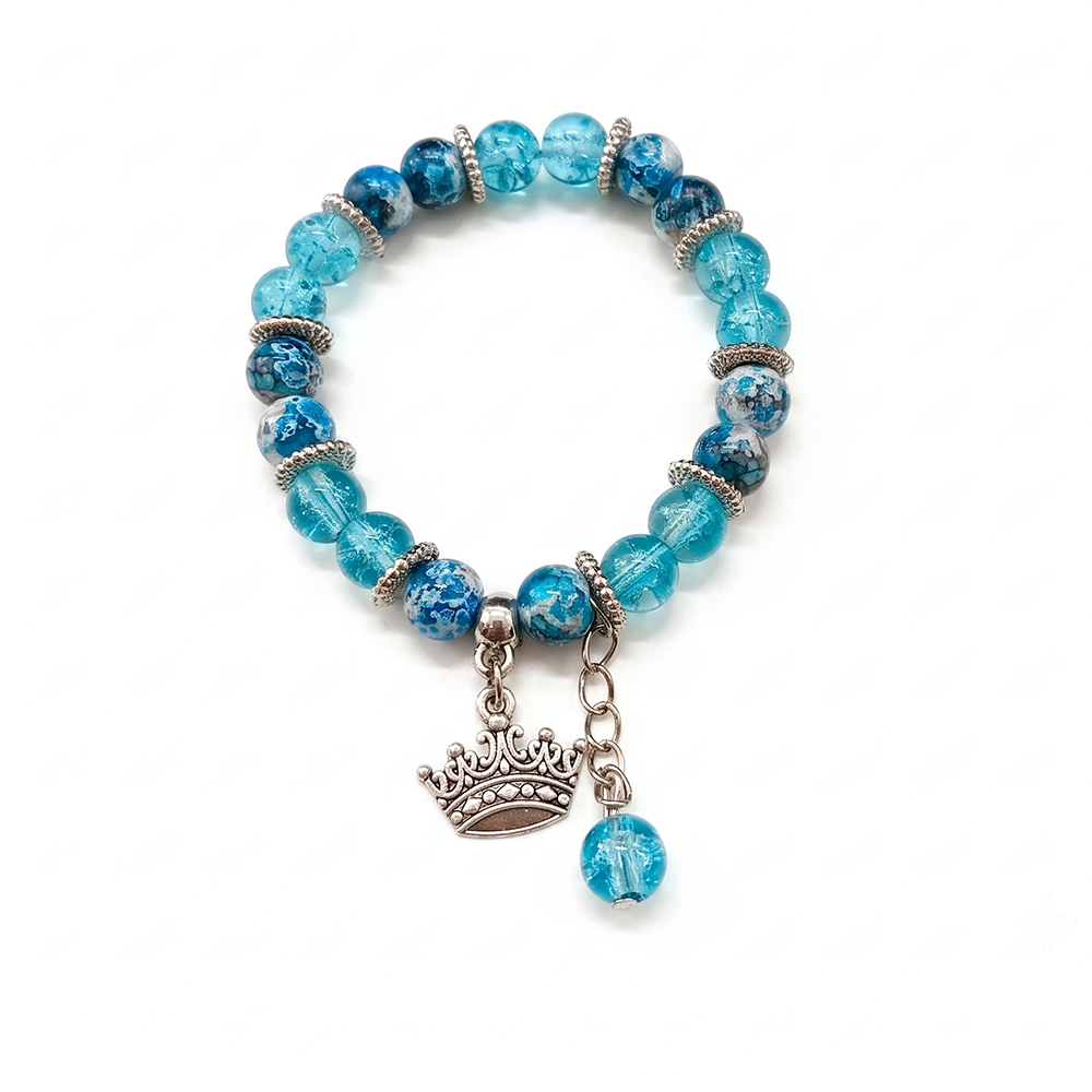 The99Jewel Stylish Designer crackle glass crystal bead bracelet With Charm for Women